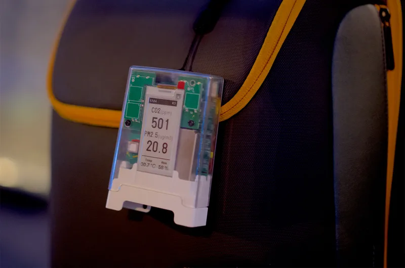 One of the first AirGradient Go monitors with the original design. Photo taken in early March.