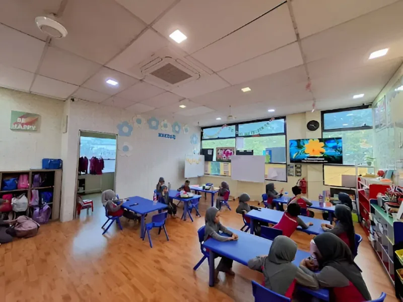 Children in a preschool classroom