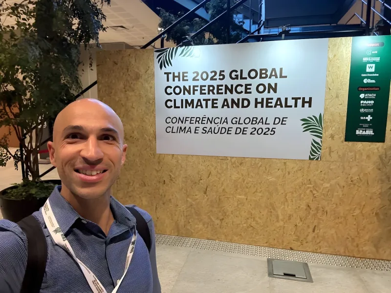 Damian attending the 2025 Global Conference on Climate and Health