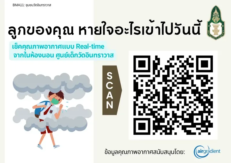 This poster, displayed at the school and shared online with parents, lets them monitor their child's room air quality, highlighting air quality as crucial to their child's health.