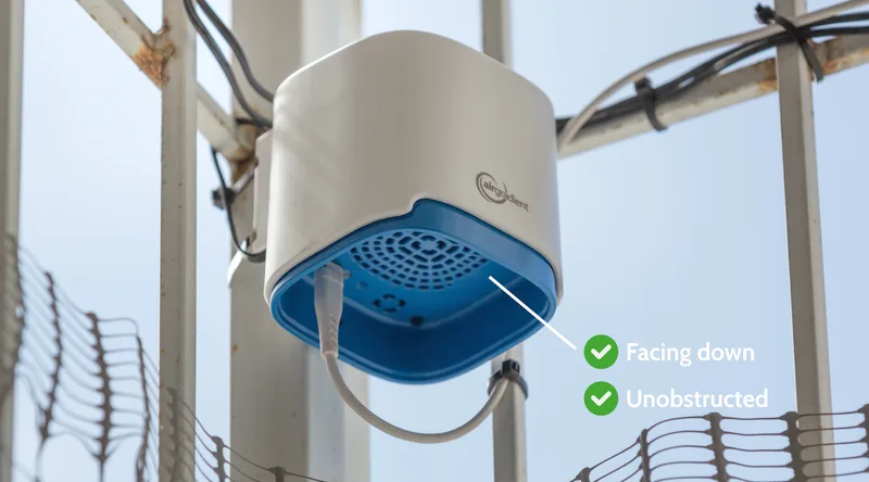 The vent of a monitor should face downward and remain unobstructed