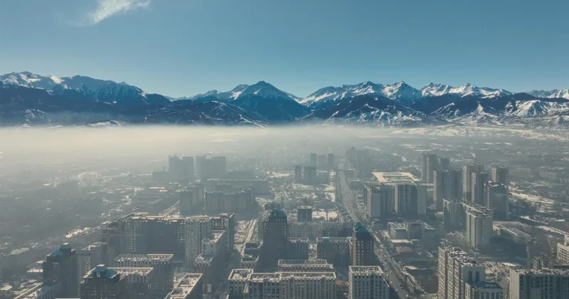 Almaty aeriel view. Photo is courtesy of Kana documentary.